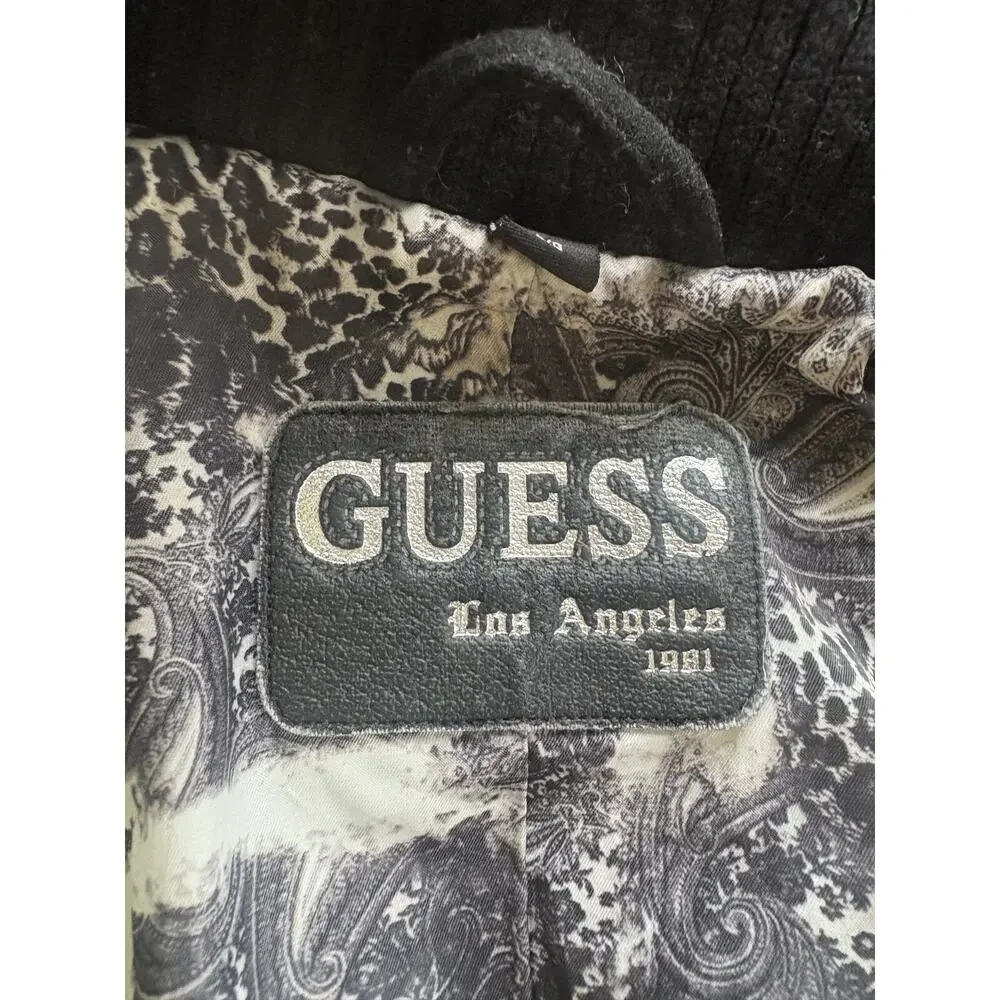 Guess Women’s Gray Wool Blend Coat Full Zip Toggle Buttons Size Large